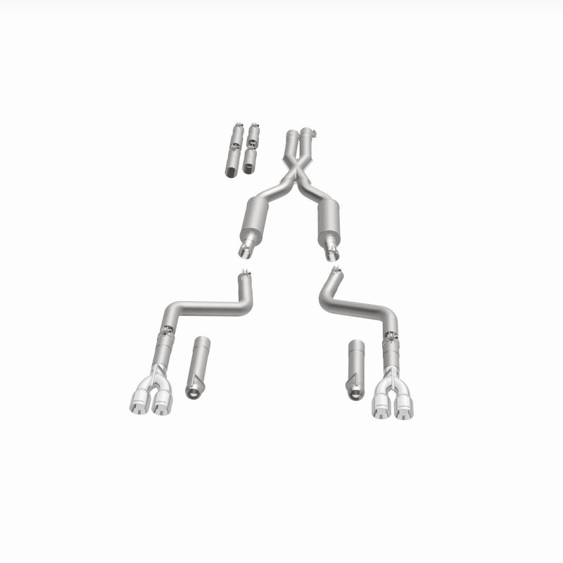 MagnaFlow 2017+ Dodge Challenger 409 SS Polished 3in Quad Tips Cat-Back Exhaust kit with stainless steel pipes