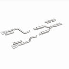 MagnaFlow 2017+ Dodge Challenger 409 SS Polished 3in Quad Tips Cat-Back Exhaust system parts layout