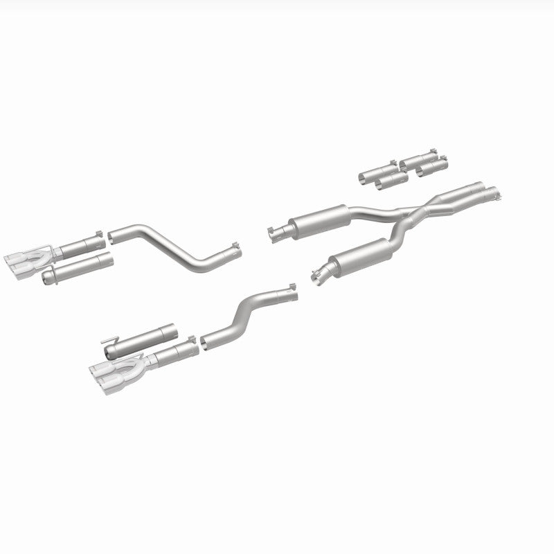 MagnaFlow 2017+ Dodge Challenger 409 SS Polished 3in Quad Tips Cat-Back Exhaust system parts layout