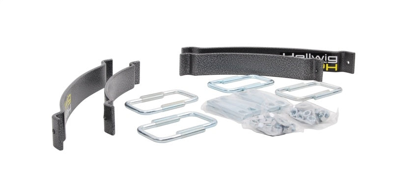 Hellwig 96-00 Ford Ranger EZ Level 1000 Helper Spring - Up To 1000lbs installation kit with components and hardware.