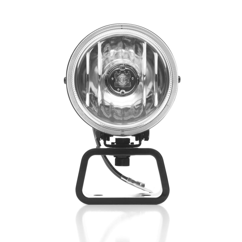 KC HiLiTES Rally 400 4in. Round Halogen Light 55w Spread Beam (Pair Pack System) - Black for offroad lighting and electrical.