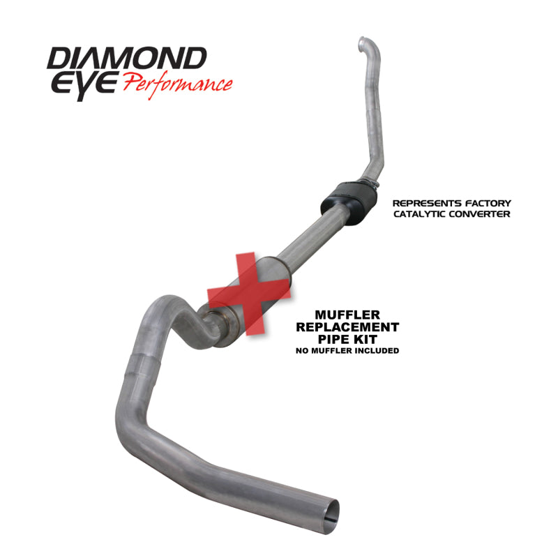 Diamond Eye KIT 4in MFLR RPLCMENT PIPE TB SGL ALUM 94-97 5 7 3L F250/F350 PWRSTROKE NFS W CARB STDS Secondary image
