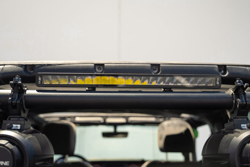 DV8 Offroad 18-23 Jeep Wrangler JL 4-Door Speaker/Light Bar Mount with light bar