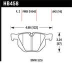 Hawk 07-08 BMW X5 3.0si / 09-13 X5 Xdrive / 10-13 X6 Xdrive Perf Ceramic Rear Street Brake Pads specifications