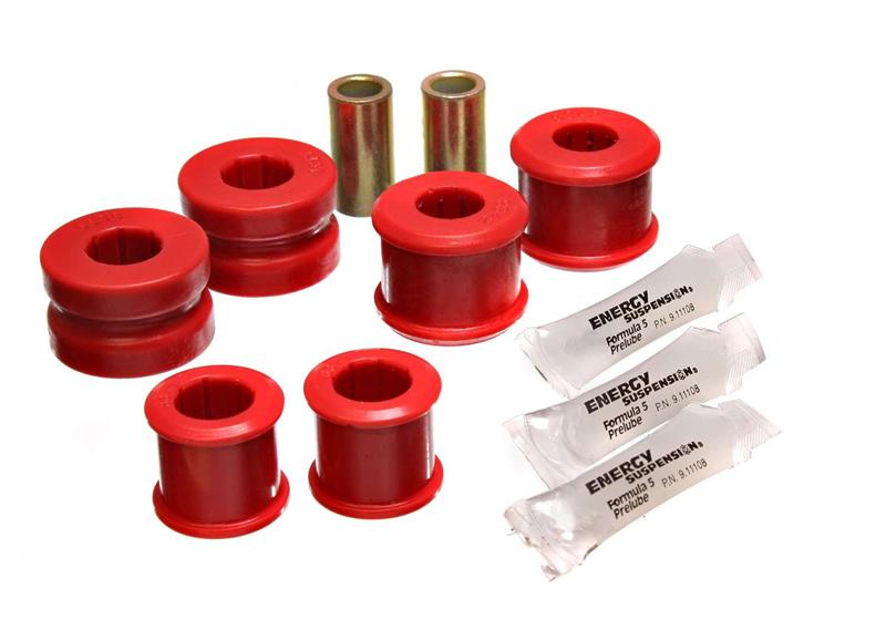 Energy Suspension 05-07 Ford Mustang Red Rear Sway Bar Frame Bushings (Must Reuse All Metal Parts) for offroad performance upgrades.