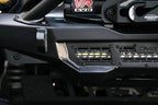 DV8 Offroad 18-23 Wrangler JL/Gladiator JT Spec Series Front Bumper with offroad lighting and recovery gear features.