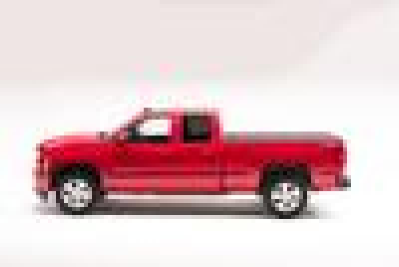 BAK 88-13 C/K / Chevy Silverado 1500 / 88-14 2500/3500 HD 6ft 6in Bed BAKFlip MX4 Matte Finish on a red truck