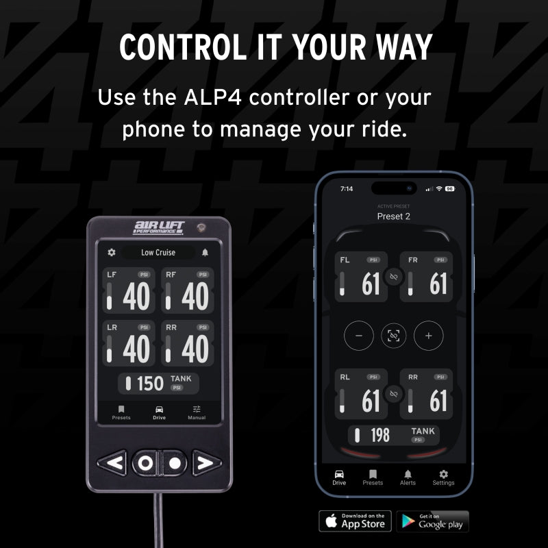 Air Lift ALP4 Air Management 1/4in Airline (No Tank/Compressor) controller for suspension lift kits and offroad upgrades.
