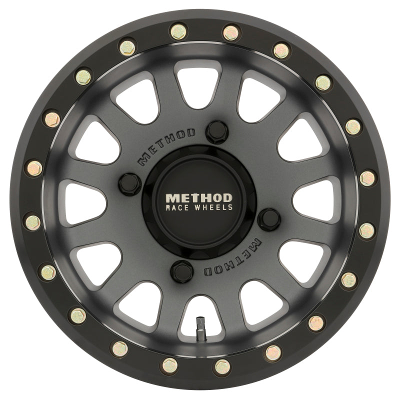 Method MR401 UTV Beadlock 15x7 / 4+3/13mm Offset / 4x156 / 132mm CB Titanium Wheel- Matte Black Ring Secondary image