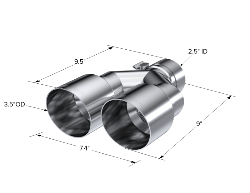 MBRP Universal T304 SS Dual Tip 3.5in OD/2.5in Inlet Secondary image