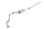 Borla 14 Silv/Sierra 1500 EC Std/CC Short 143.5in WB ATAK Dual Rolled Side Exit Cat-Back Exhaust system with dual tips.