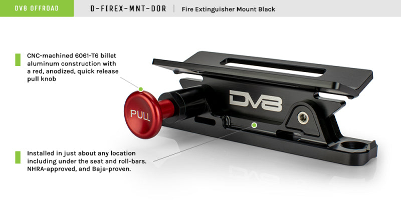 DV8 Offroad Quick Release Fire Extinguisher Mount, black