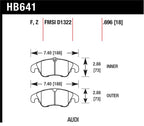 Hawk 09-10 Audi A4/A4 Quattro/A5 Quattro/Q5/S5 / 10 S4 HPS Street Front Brake Pads specifications diagram