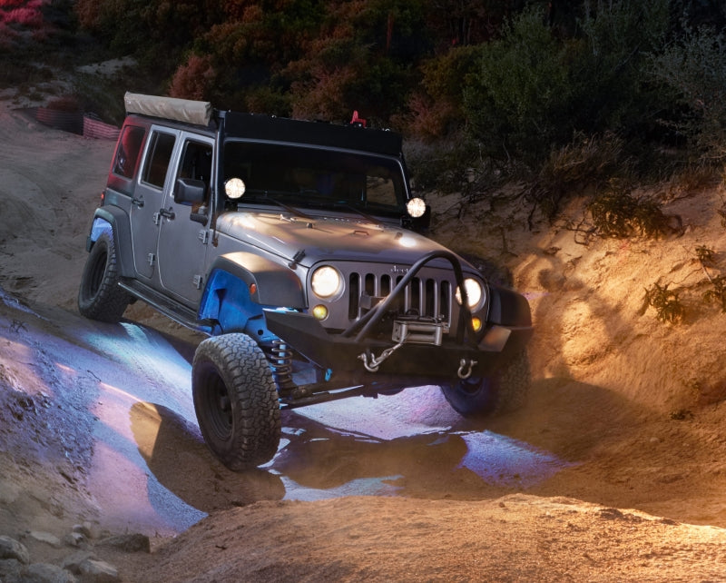 KC HiLiTES C-Series RGB LED Rock Light Kit (Incl. Wiring) - Set of 6 on offroad Jeep