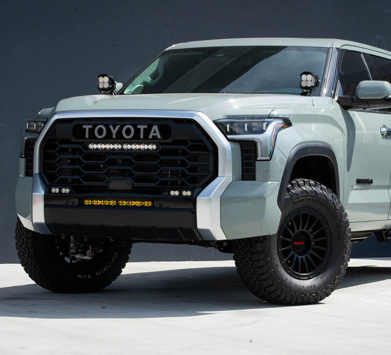 Baja Designs 2022 Toyota Tundra 20in S8 Behind Bumper Light Mount Kit on offroad truck