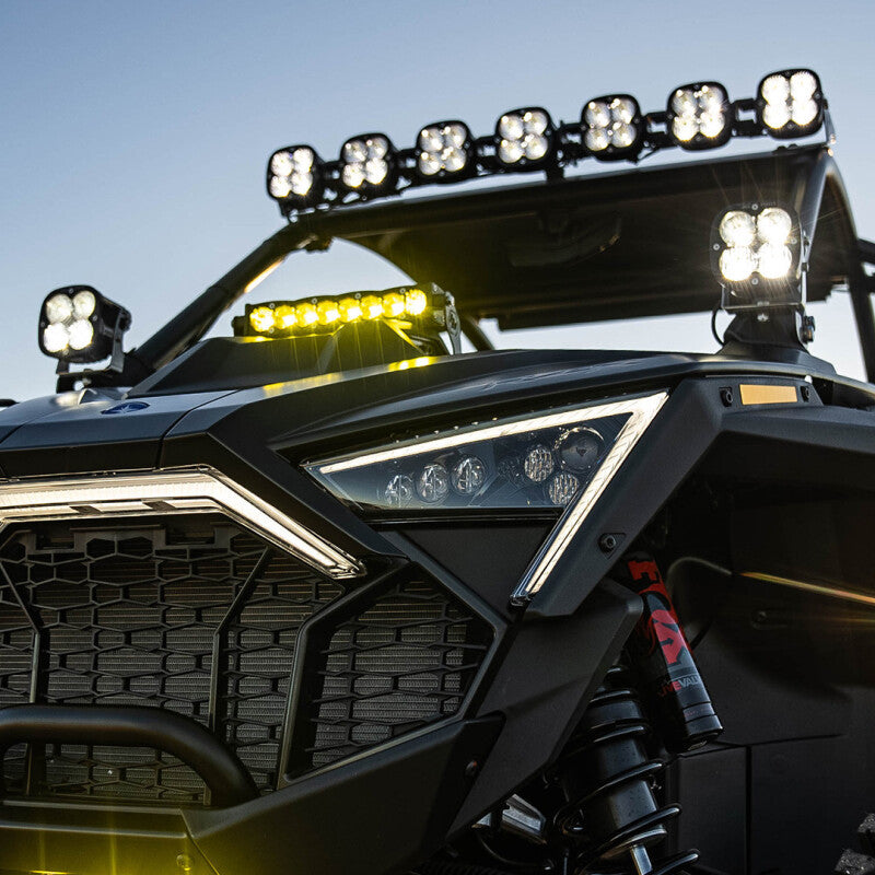 Baja Designs 22-24 Polaris RZR Pro R XL Sport A-Pillar Kit with offroad lighting and electrical upgrades.