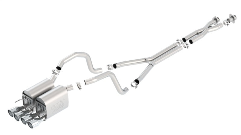 Borla 05-08 Chevrolet Corvette Coupe/Convertible 2dr 6.2L 8cyl AT/MT 6spd ATAK SS Catback Exhaust system with polished tips.
