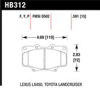 Hawk LTS Street Brake Pads specifications for Lexus LX450