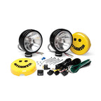KC HiLiTES Daylighter 6in. Halogen Light 100w Spread Beam (Pair Pack System) - Black SS with accessories and mounting hardware