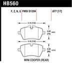 Hawk 06-15 Mini Cooper DTC-60 Race Front Brake Pads diagram