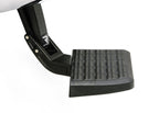 AMP Research 1999-2006 Chevrolet Silverado 1500/2500/3500 BedStep - Black close-up view of non-slip retractable bumper step