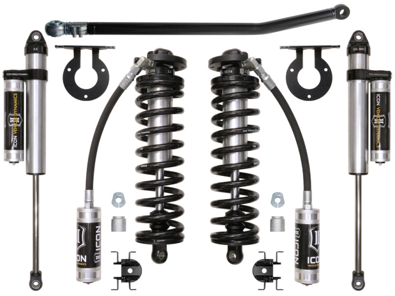 ICON 05-16 Ford F-250/F-350 2.5-3in Stage 3 Coilover Conversion System components for offroad performance upgrades.