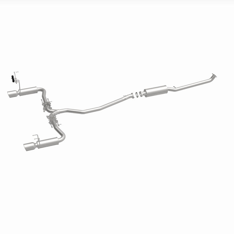 MagnaFlow 16-18 Honda Civic L4 2.0L Street Series Cat-Back Exhaust w/ Polished Tips overview of exhaust system