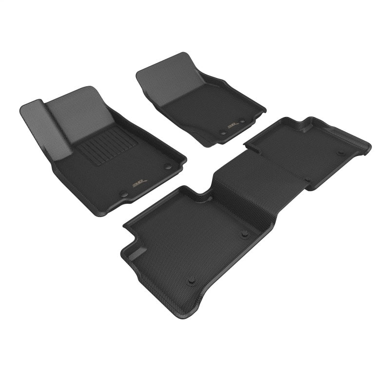 3D MAXpider 22-25 Jeep Grand Cherokee 4XE (WL) Kagu 1st 2nd Row - Set (Black) all-weather floor mats Main image