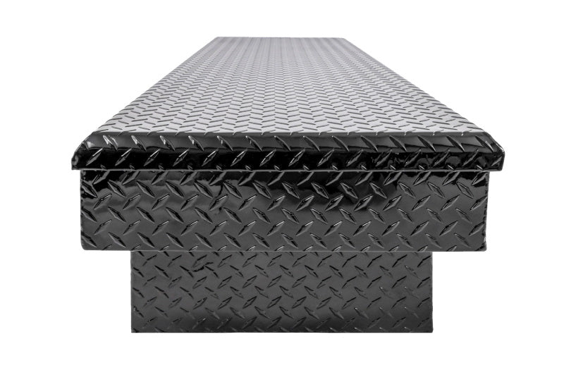 Deezee Universal Tool Box - Red Crossover - Single Lid Black BT Full Size, durable heavy-duty aluminum construction.