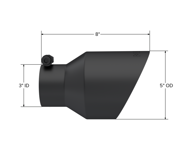 MBRP Universal 3in Hex Tip 5in Inlet 8in Length Dual Wall Exhaust Tip - Black Coated Secondary image