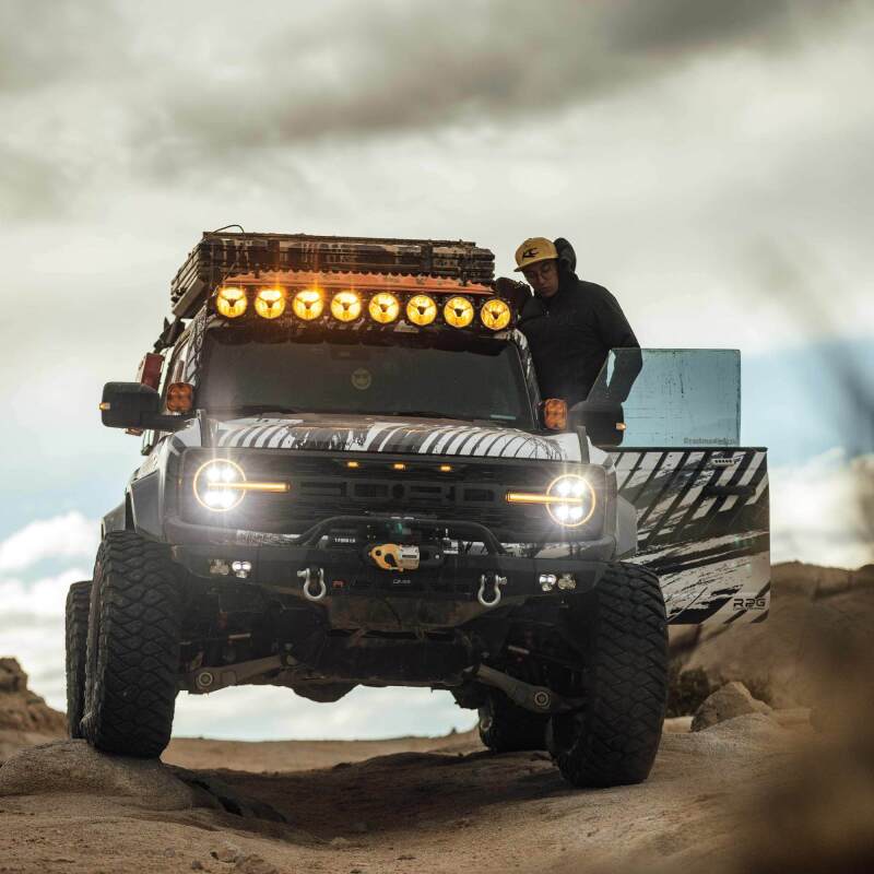 KC HiLiTES Gravity Titan LED Light Bar - 50in. (8-Light) on off-road vehicle