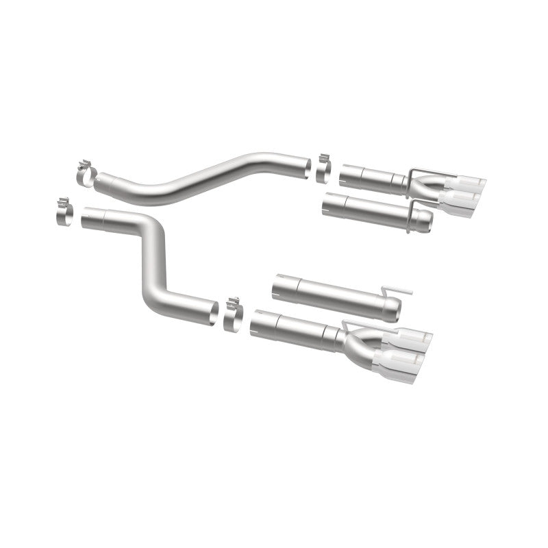 MagnaFlow Axle-Back, SS, 3in, Quad Split Rear 3.5 Tips 2015 Dodge Challenger incl SRT Hellcat exhaust system parts