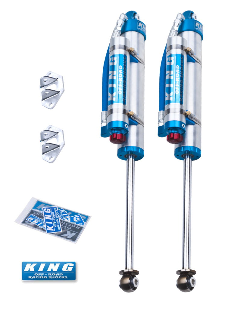 King Shocks 07-18 Jeep Wrangler JK Rear 2.5 Dia Piggy Hose Res Shocks 3-5in Lift w/Adjuster (Pair) for offroad performance upgrades