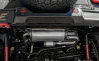 MagnaFlow 18-23 Jeep Wrangler JL 2.0L/3.6L Overland Series Axle-Back Exhaust system installed for offroad performance.