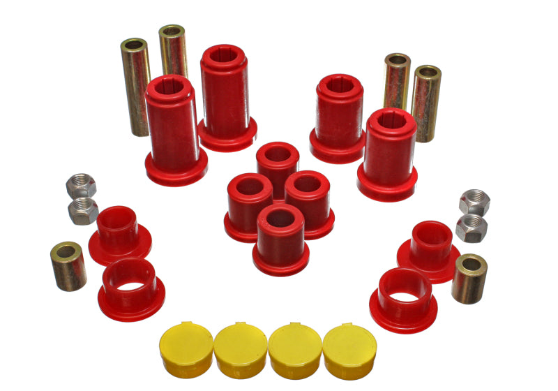 Energy Suspension 99-07 General Motors (Various) Red Front End Control Arm Bushing Set for enhanced offroad performance.