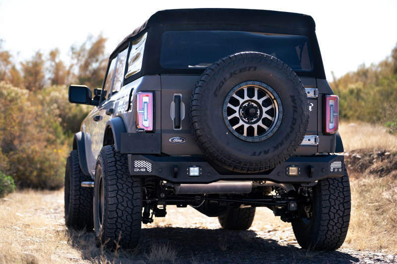 DV8 Offroad 21-22 Ford Bronco MTO Series Rear Bumper with offroad tires