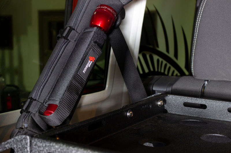 Fishbone Offroad Roll Bar Flashlight Holder installed on Jeep