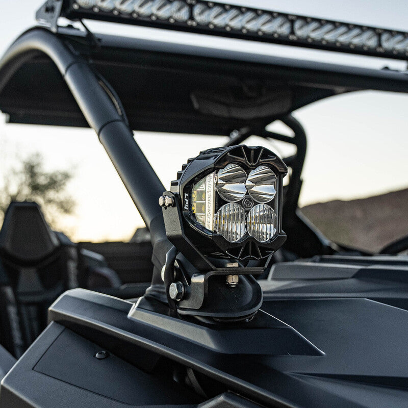 Baja Designs 20-24 Polaris RZR A-Pillar Light Kit mounted on vehicle