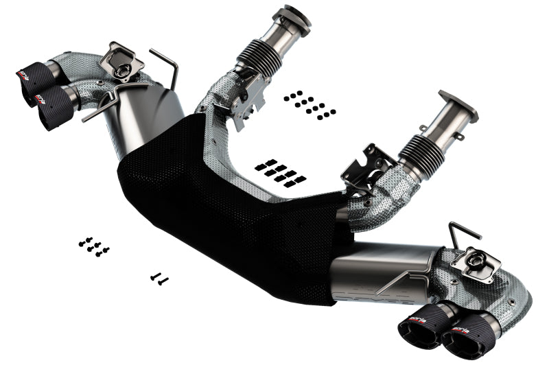 Borla 2020 Chevrolet Corvette C8 6.2L S-Type Exhaust System Dual Round Angle Cut Carbon Fiber Tips Main image