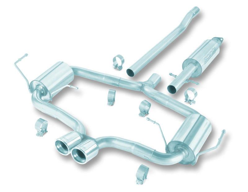 Borla 04-06 Mini Cooper S (Incl. Convertible) Aggressive Cat-back exhaust system components.