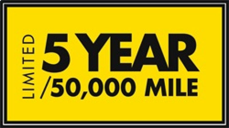 Limited 5 Year/50,000 Mile warranty for automotive parts