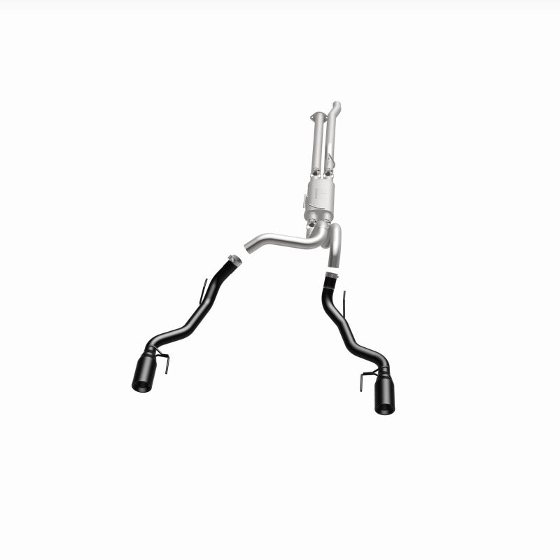 MagnaFlow SYS Cat-Back 2017 Ford F-150 Raptor 3.5L Dual Black Coated 3in Tips exhaust system for offroad performance upgrades.