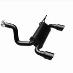 MagnaFlow 2018+ Jeep Wrangler 3.6L Dual Black Tip Axle-Back Exhaust for offroad performance upgrades.