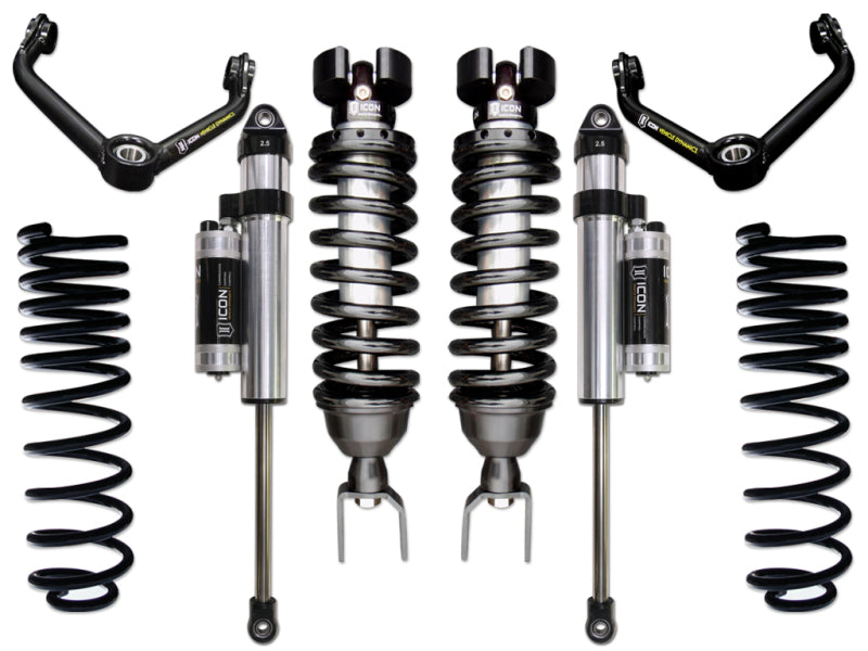 ICON 09-18 Ram 1500 4WD .75-2.5in Stage 5 Suspension System components including shocks and springs.