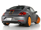 Borla 12-14 Volkswagen Bettle Turbo Hatchback 2.0L 4cyl SS Catback Exhaust on styled car with orange wheels