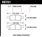 Hawk 11-12 Dodge Durango / 11-12 Jeep Grand Cherokee LTS Front Street Brake Pads specifications and dimensions