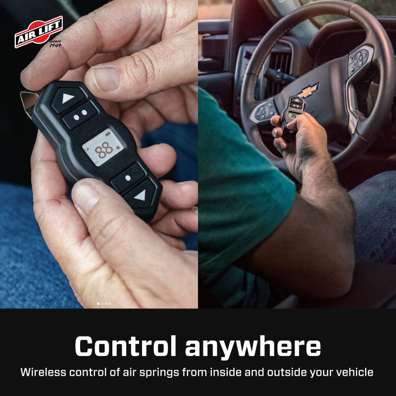 Air Lift Wireless One (2nd Generation) w/EZ Mount controller for offroad performance upgrades.