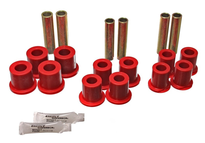 Energy Suspension Spring Bushings - Red for offroad performance upgrades.