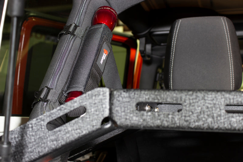Fishbone Offroad Roll Bar Flashlight Holder installed in Jeep