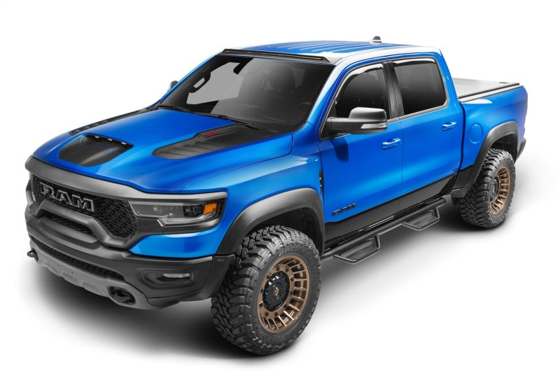 N-Fab Podium LG 2019 Dodge Ram 2500/3500 Crew Cab All Beds Gas/Diesel - Tex. Black - 3in. with offroad wheels and tires